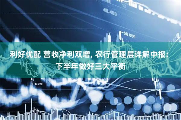 利好优配 营收净利双增, 农行管理层详解中报: 下半年做好三大平衡